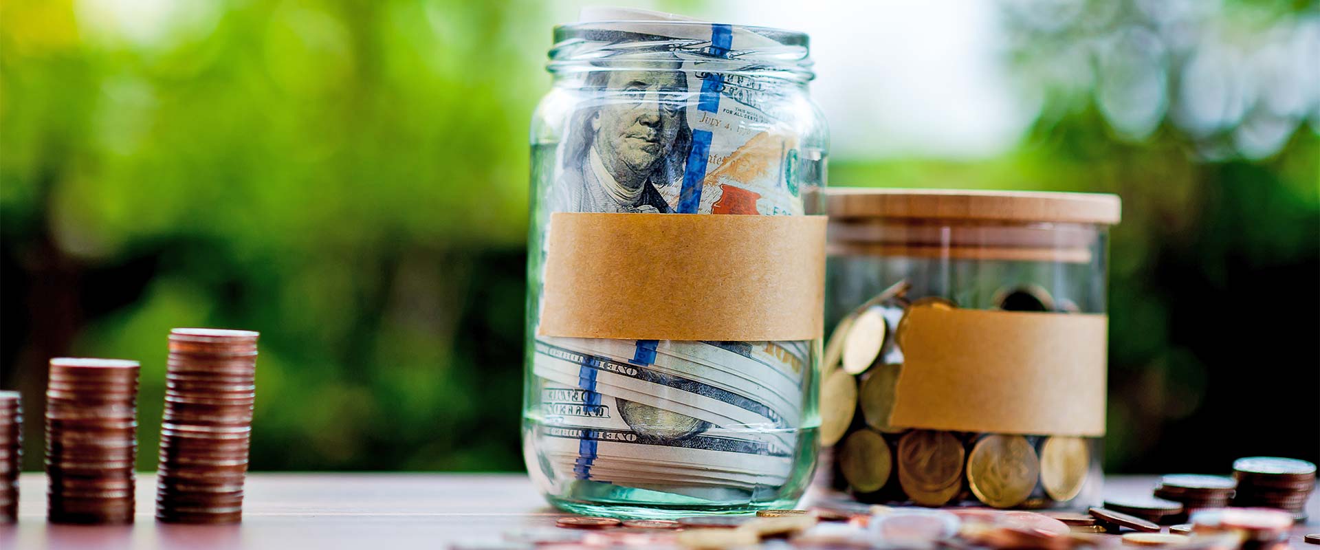 Money in Jars